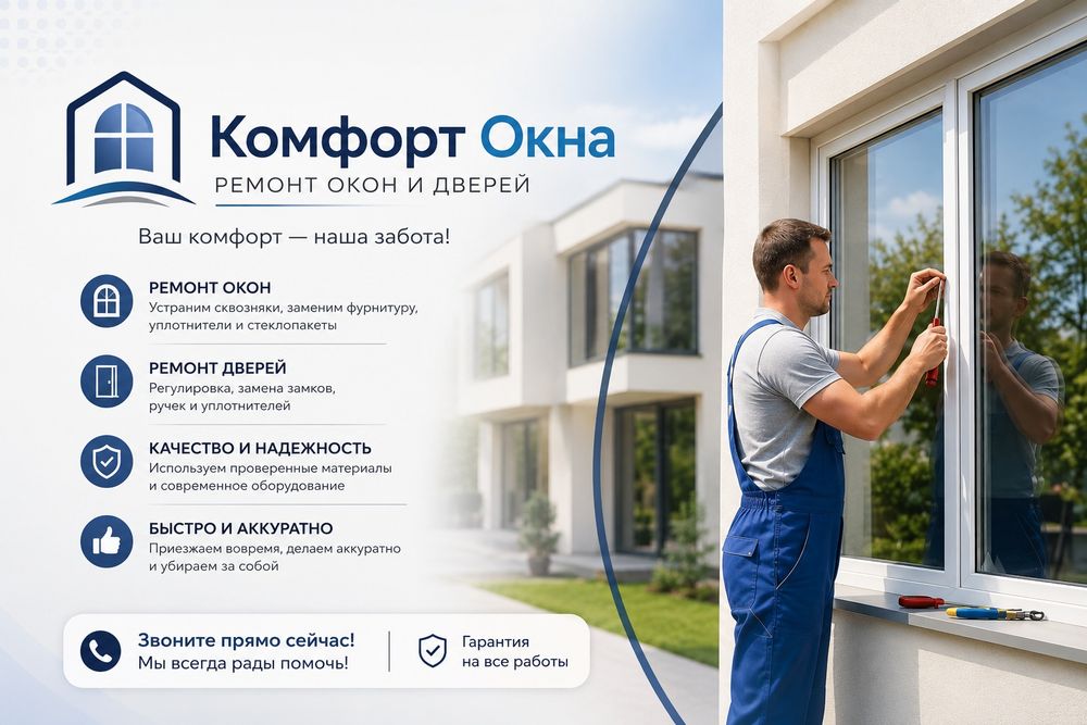Ремонт Окон Замена Уплотнитель Регулировка створок Москитная сетка