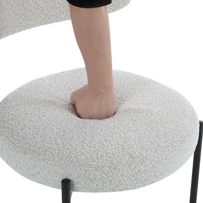 NOU Set 6 scaune, stofă, boucle