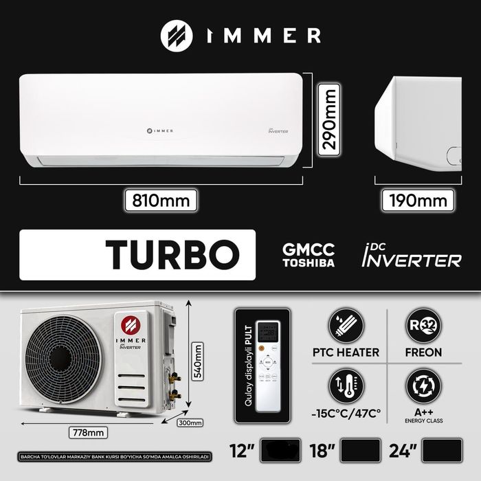 Кондиционер immer 12 Dc Inverter От Официального Диллера В Ташкенте до