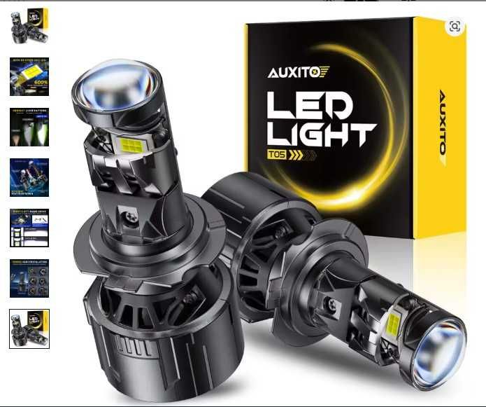 Set becuri Led H7 Auxito lupa incorporata 6500K canbus lumina alba