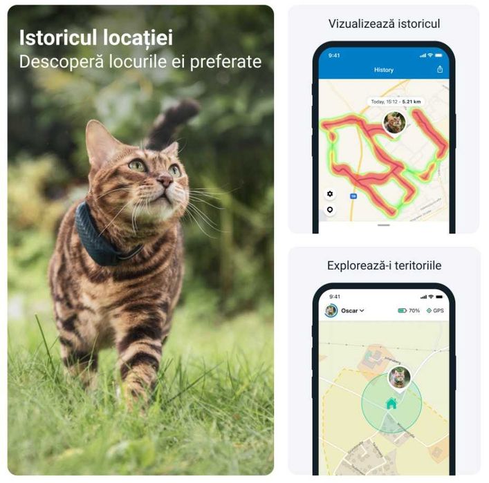 Dispozitiv monitorizare, GPS pentru pisici, Tractive GPS CAT 4