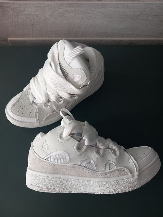 Lanvin curb sneakers бели, черни и розови
