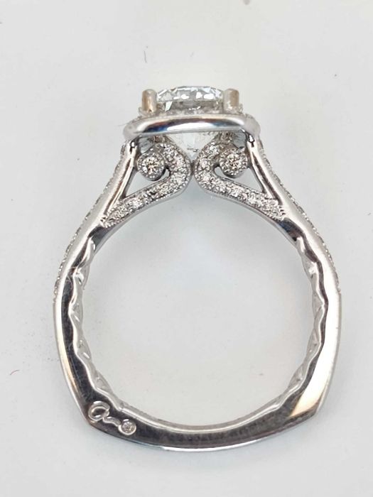 Inel 14k A. Jaffe cu diamnte naturale si  1.70ct lab grown