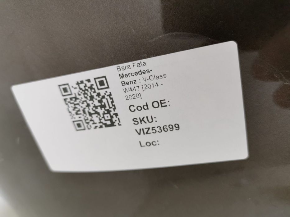 Bara Fata Mercedes-Benz V-Class W447 2014 2015 2016 2017 2018 2019 202