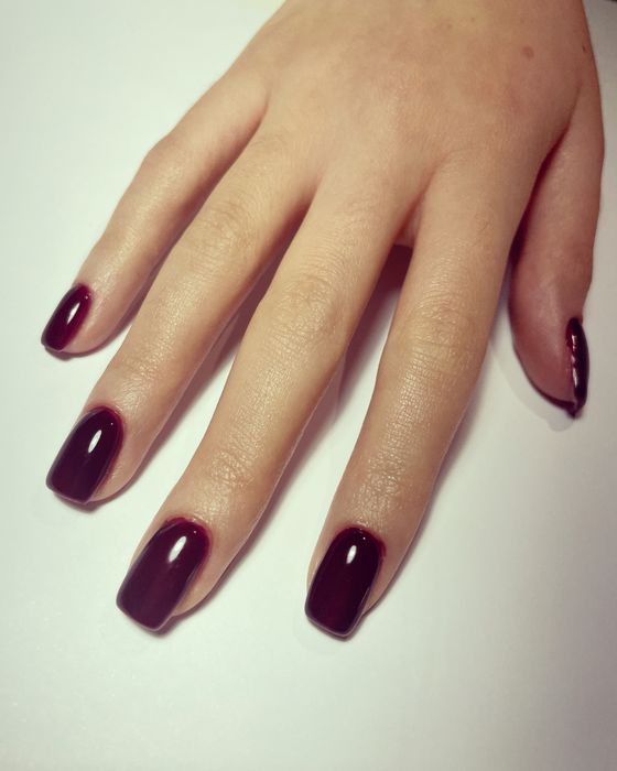 Unghii cu gel, oja semi, oja normala