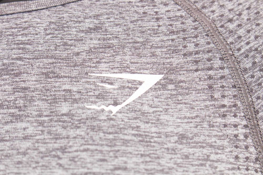 Gymshark дамски кроп топ къс сив дълъг ръкав за фитнес S
