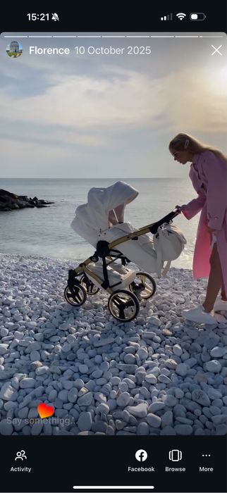 Carut bebelus auriu alb