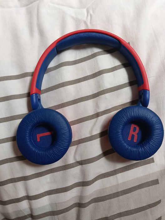 Căști JBL Junior, stare bună, roșu-albastru