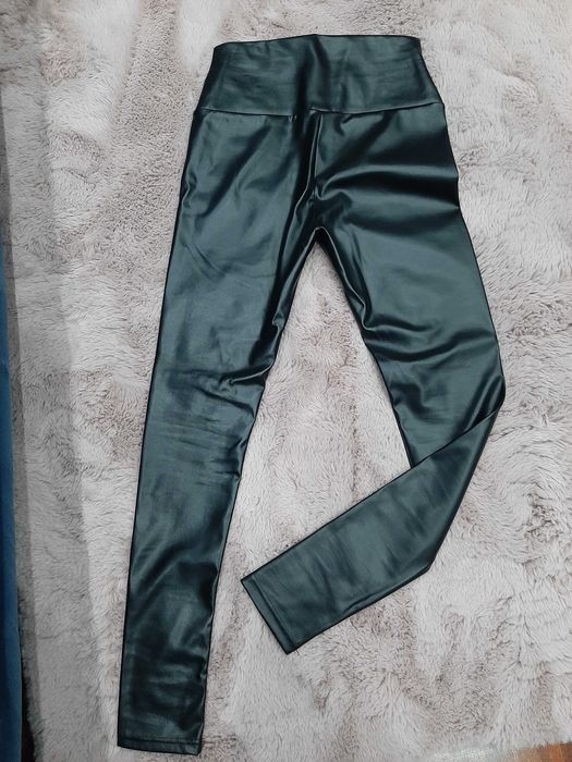 Vand colanti imitatie piele, fete, negri