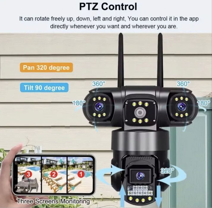 Camera video WI FI cu 3 camere NOUA