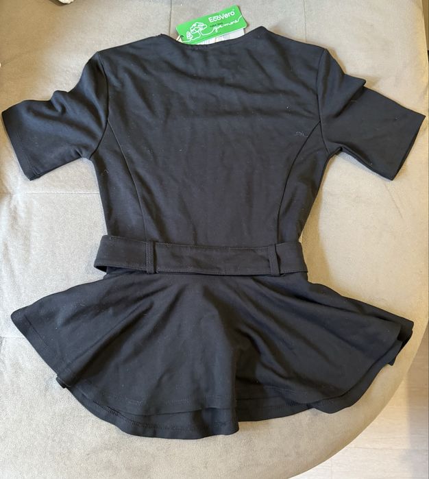 Черна блуза с колан