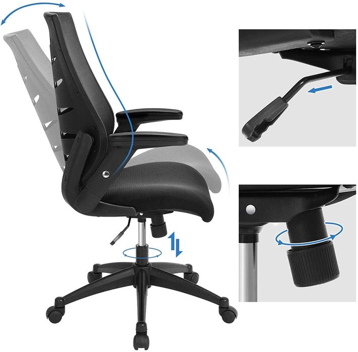 НАРУШЕНА ОПАКОВКА Стол с масивна конструкция R003-SONGMICS OBN54BK