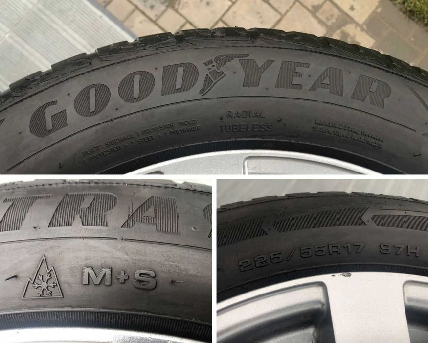 Jante pe 17"  5X112   + Anvelope Iarna  225/55/R17 Goodyear