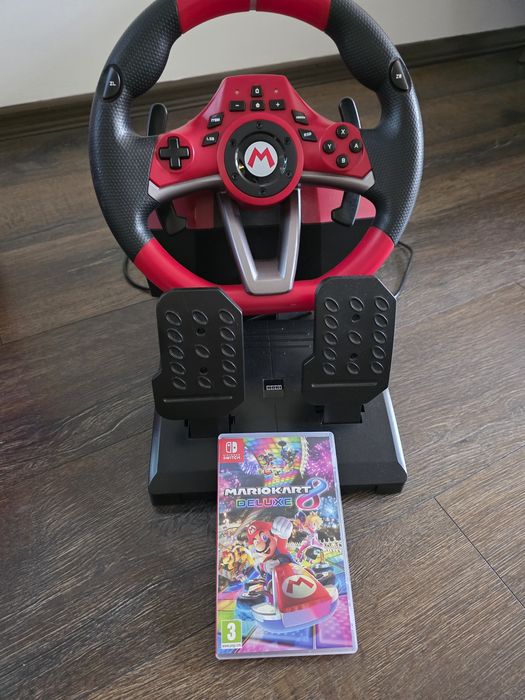 Волан с педали HORI - Pro Deluxe, Mario Kart + игра Mario Cart Deluxe -  Nintendo Switch