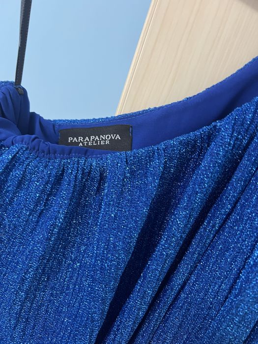 Официална дълга синя Рокля