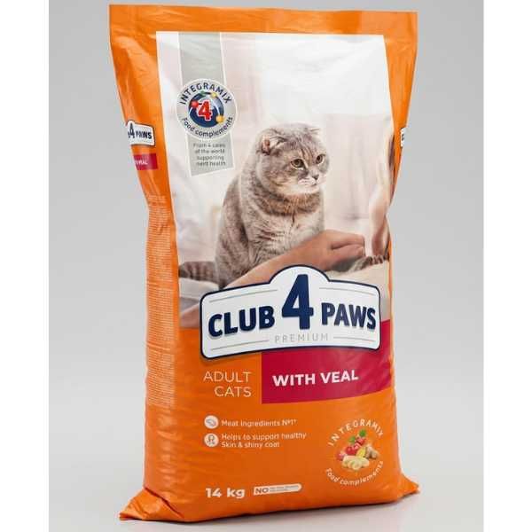 Суха Храна за Възрастни Котки - с Телешко- 0.3/0.9/2кг/14кг- Club4Paws