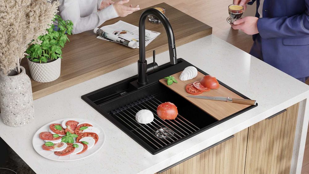 К-т Мивка+Смесител+Сифон Цветове Кухненска Мивка от гранит модел Осло