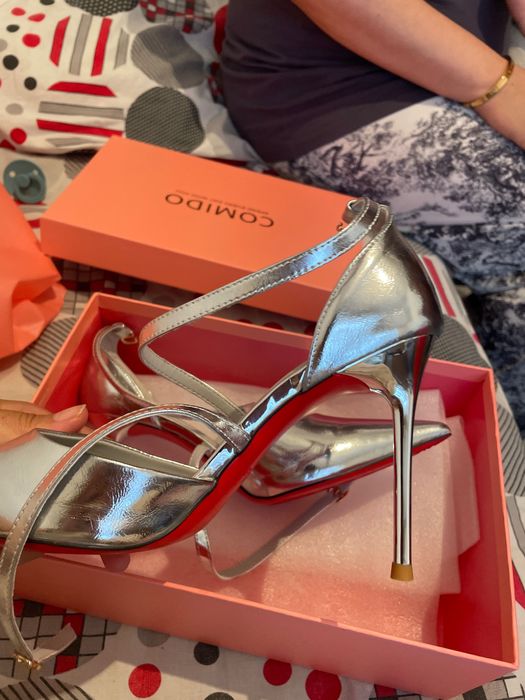 Туфли серебряные высокие