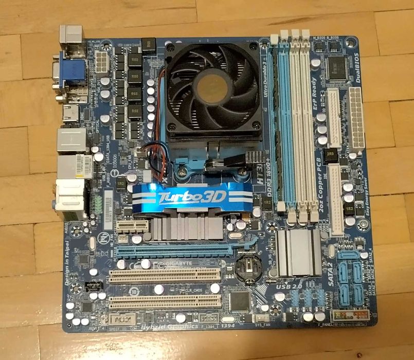 Placa de baza Gigabyte socket AM3, hdmi, Athlon 3.4Ghz+Cooler, testata