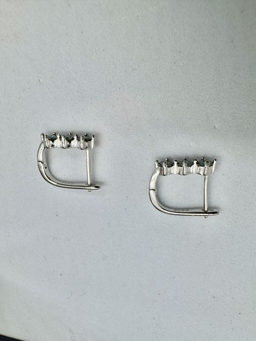 Сребърни обеце с мойсанит (Диамант) 0.6 карата