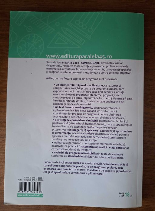 Matematica 2019 - 2020 Consolidare - Algebra, Geometrie - Clasa A VIII