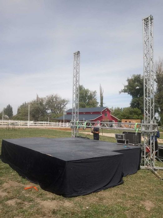 аренда, прокат каркасов, фермовые конструкции, арки, подиум