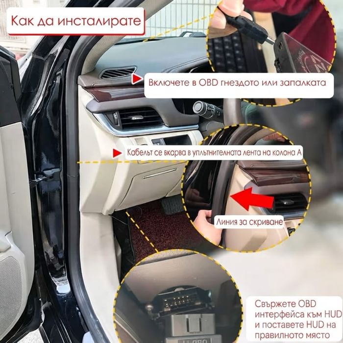 Автомобилен Head-Up Display OBD2 с 3.5 инчов екран