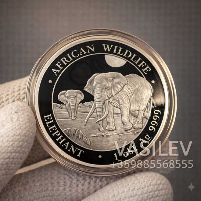 Сребърна Монета 1 унция Сомалийски Слон 2026г 1 oz Silver
