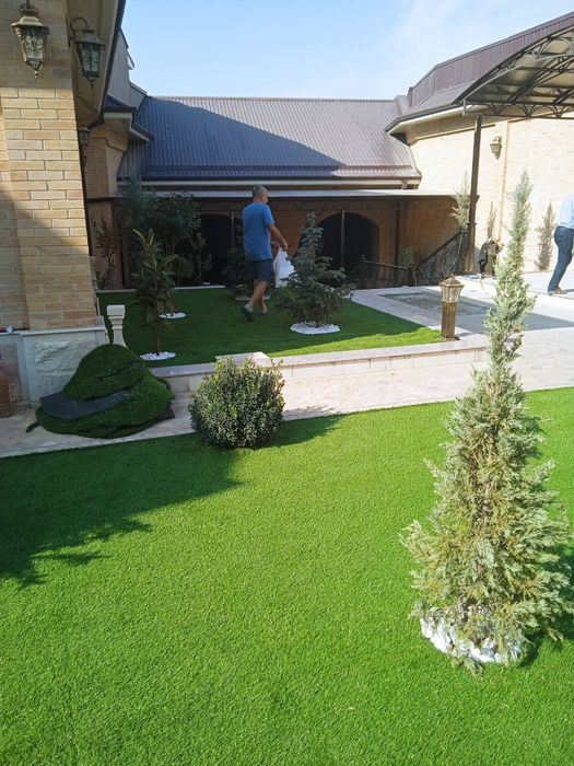 Gazon ekamiz landshaft qilamiz stadion quramiz