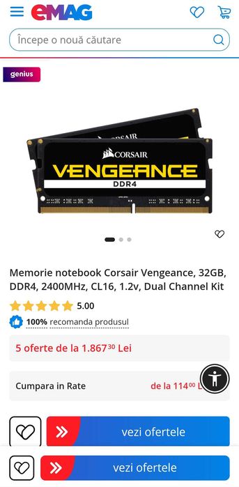 memorie RAM croshair 32gb(16×2)