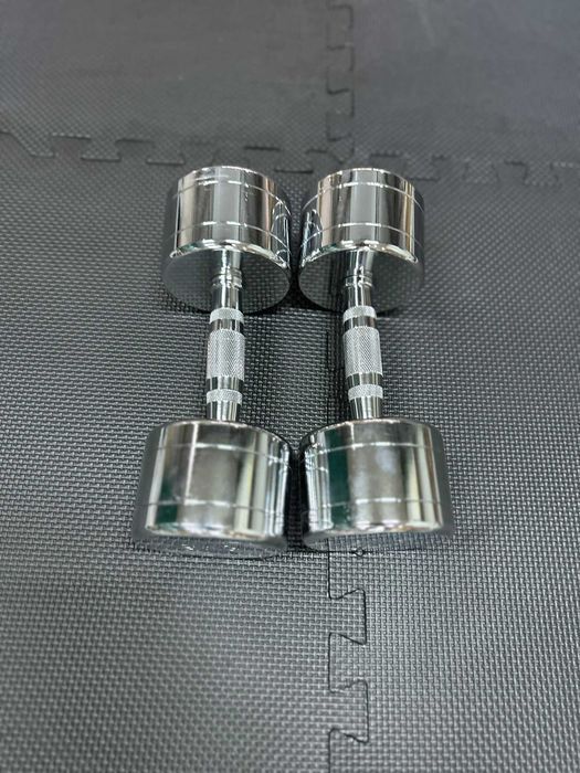 Set de 2 Gantere cromate cu greutate fixa 18 KG - 2 x 9 KG