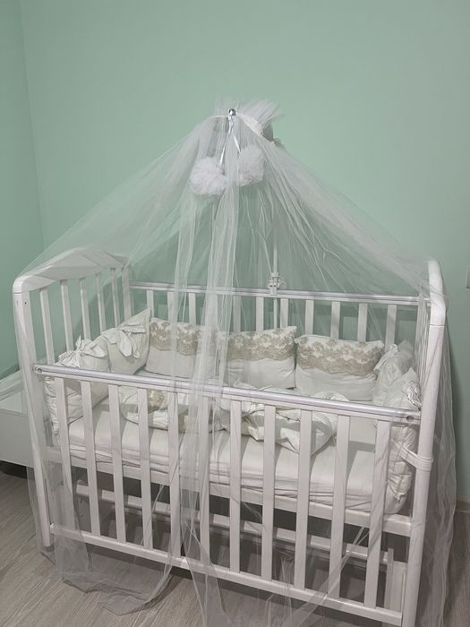 Детский манеж белый