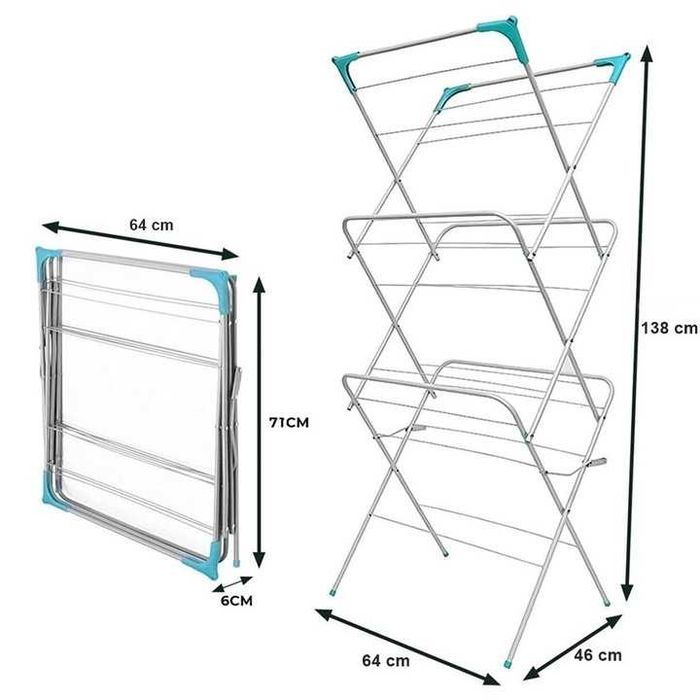 Uscator de haine etajat, 14 m, 138 x 46 x 64 cm