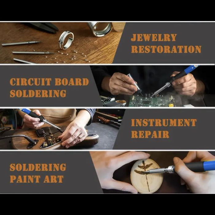 ТОП Професионален поялник 60W с 5 накрайника и регулируема температура