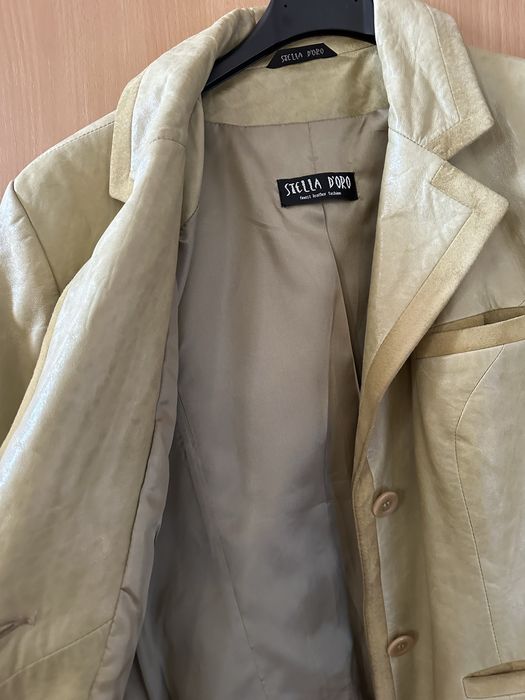 Geaca de piele de dama , mustar/kaki