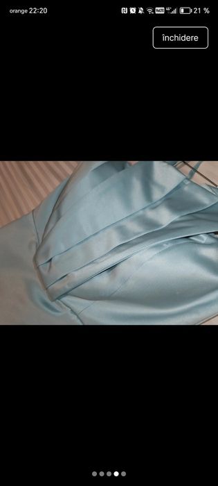 Rochie satin albastru deschis