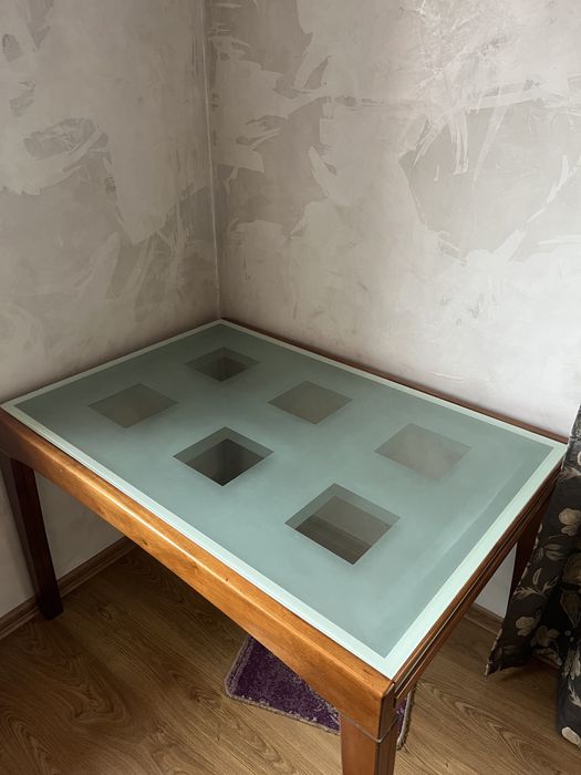 Стол стеклянный расширяемый