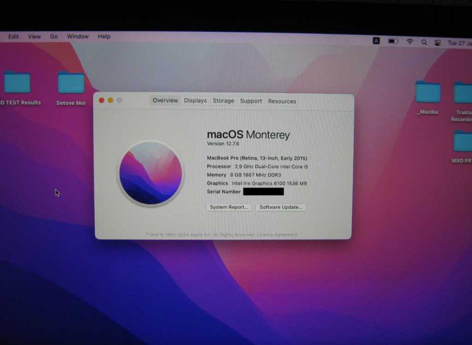 Macbook Pro 2015 13'' Retina Display I5 2.9ghz 8GB Ram 512 SSD