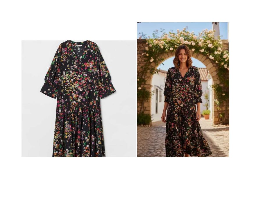 флорална рокля H&M р-р XL