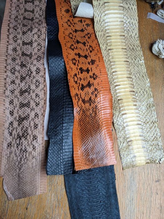 Piele sarpe exotic stil piton ASIA portocaliu maro negru bej mov roz