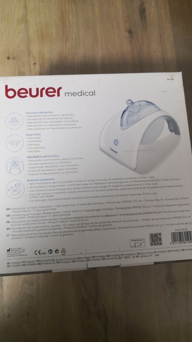 Aparat aerosoli cu ultrasunete BEURER IH40, 8 ml, alb-bleu