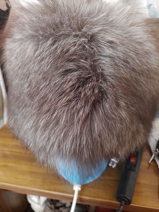 Шапка чернобурка серая