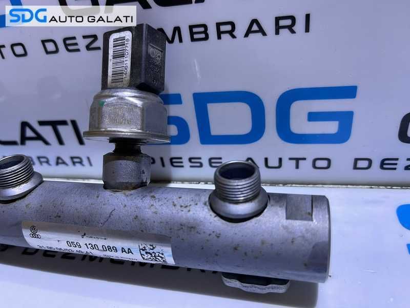 Rampa Presiune Injectoare Stanga cu Senzor Regulator Audi A6 C6 2.7 TDI V6 BPP BSG 2005 - 2011 Cod 059130089AA 059130758E [D0366]