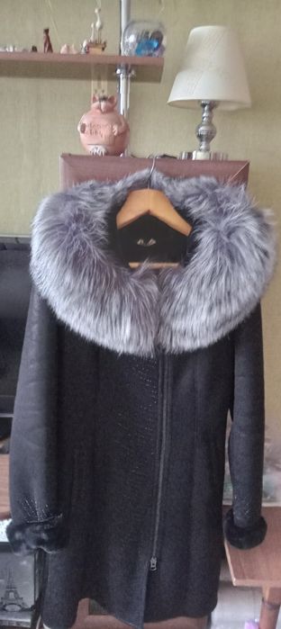 Дубленка искусственная с  мехом б/у