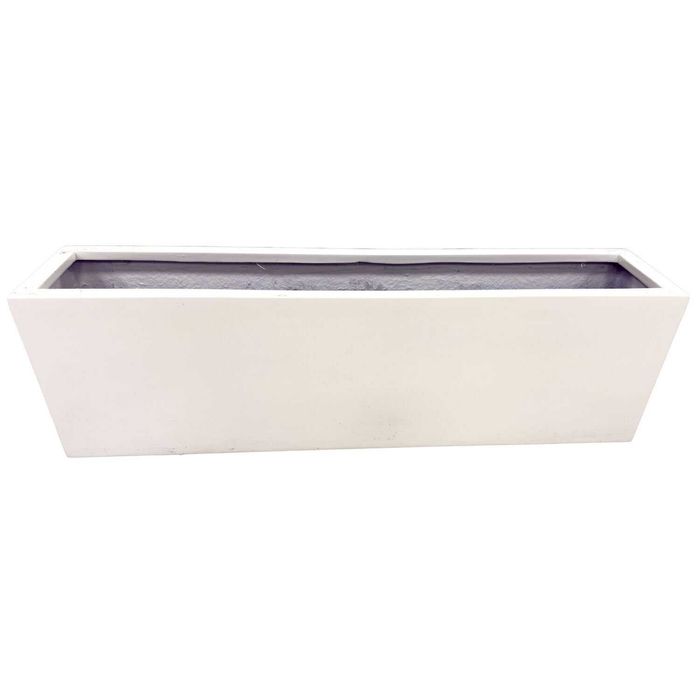Jardiniera fibra sticla, ALB mat, RAL 9010, 100x35xh35cm