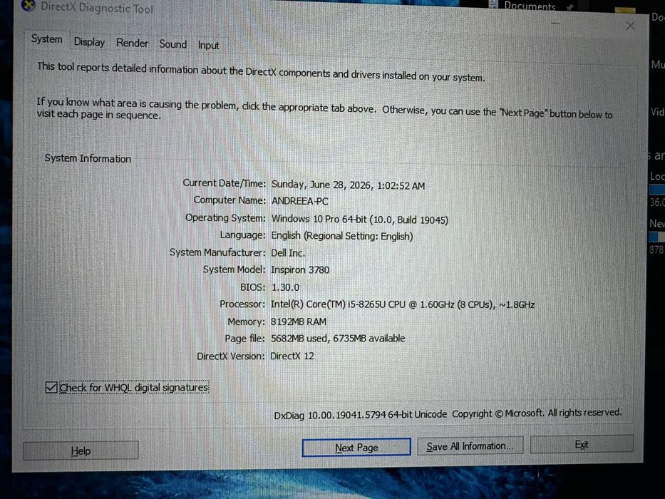Laptop Dell Inspiron 3780 - Office, light gaming, functional