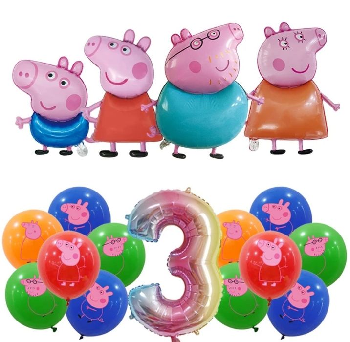 Парти сет украса Пепа Пиг, коте Мари, зайче и коте