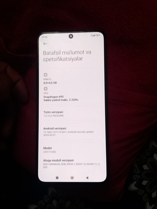 Redmi note pro 11 xotra 8+4/128
