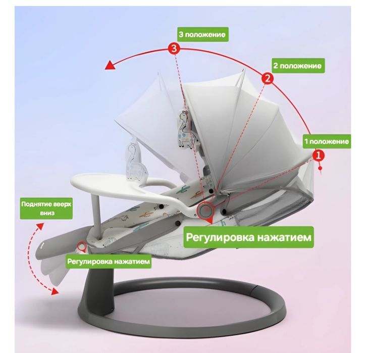 Шезлонг PEGAS Deluxe-multi-swing до 12 кг