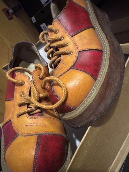 Ботинки кожаные на платформе б/у